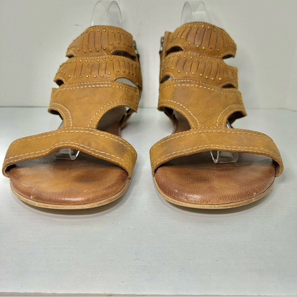 ROAN Bed Stu Charla Tan Brown Leather Strappy Sandals Size 10 - Picture 3 of 16